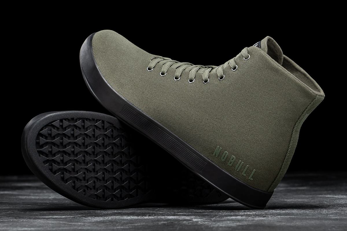 Nobull High-Top Canvas Men's Trainers Dark Green Black | Australia (XP2134)